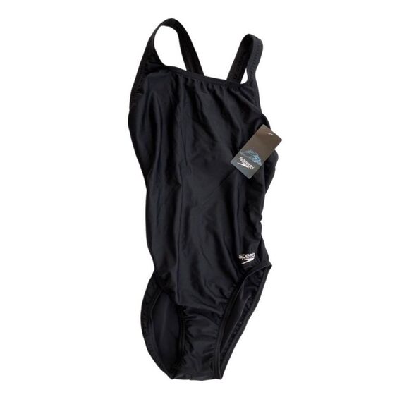 Speedo Moderate Ultraback PowerFLEX Performance Swimsuit • 32 • Black • NWT - Picture 4 of 10